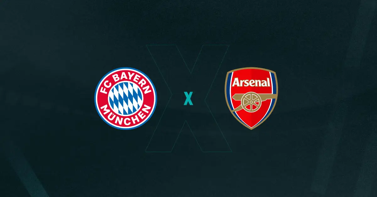 Escudos de Bayern de Munique x Arsenal, que duelam pela Champios League Feminina