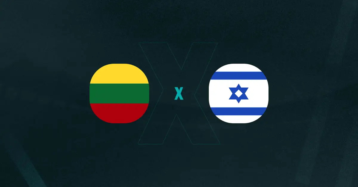 Escudos de Lituânia e Israel, que disputam amistoso internacional