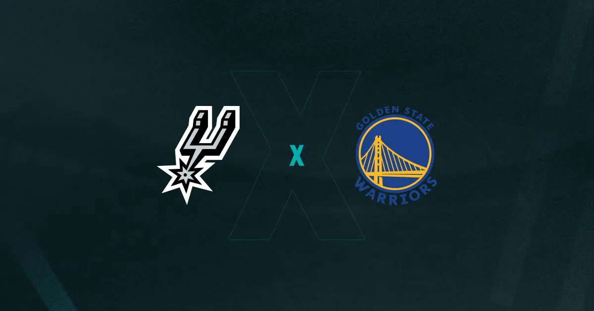 Escudos de Spurs x Warriors, que se enfrentam pela NBA