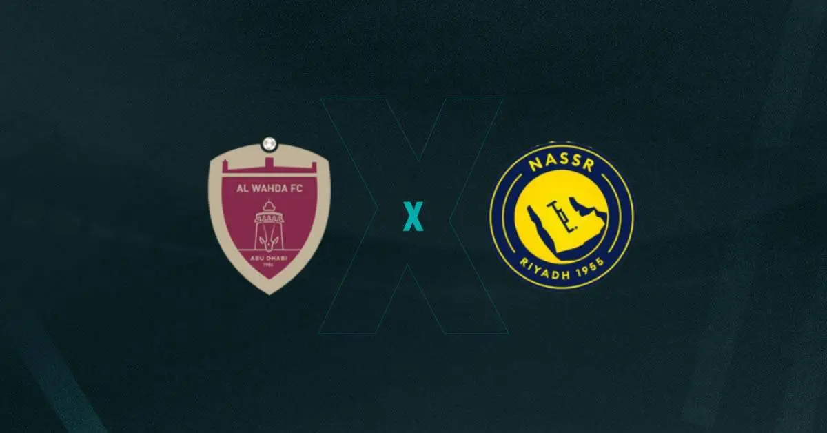 Escudos de Al-Wahda e Al-Nassr, que se enfrentam em amistoso