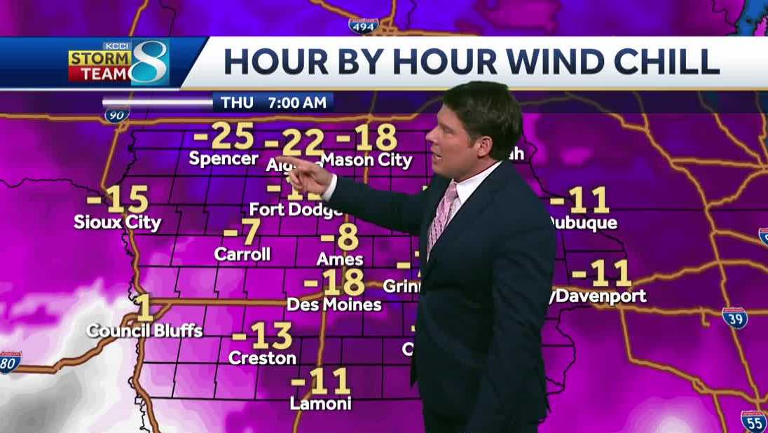 Extreme cold moves in Thursday morning