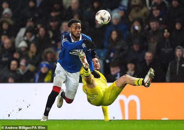 Rangers' Youssef Chermiti in action against Ludogorets in the Europa League