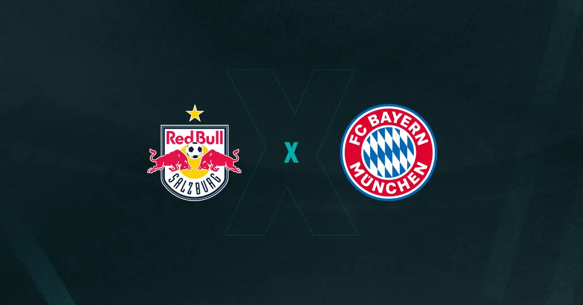 Escudos de RB Salzburg e Bayern de Munique, que se enfrentam em amistoso internacional