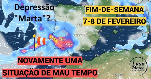 Nova tempestade no sábado (Marta?), com um forte sistema frontal, e uma (pequena) trégua no domingo de eleições - saiba a previsão do tempo no fim-de-semana 7-8 de fevereiro